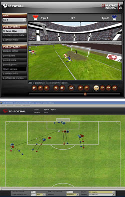 3D fotbal - user environment of player and editing system