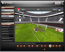 3D fotbal - user environment of player and editing system